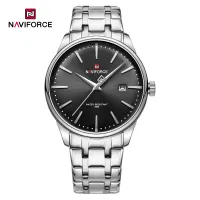 NAVIFORCE 9230 Fashion Lover's Wristwatch Waterproof Quartz Calendar Watches Stainless Steel Band Clock - Silver Black